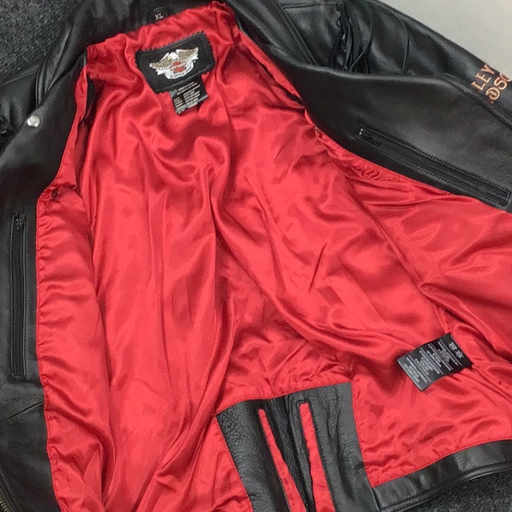 Vintage Harley Davidson Magic Dip dyed fringe Black Leather Jacket XL NWOT - Picture 13 of 15